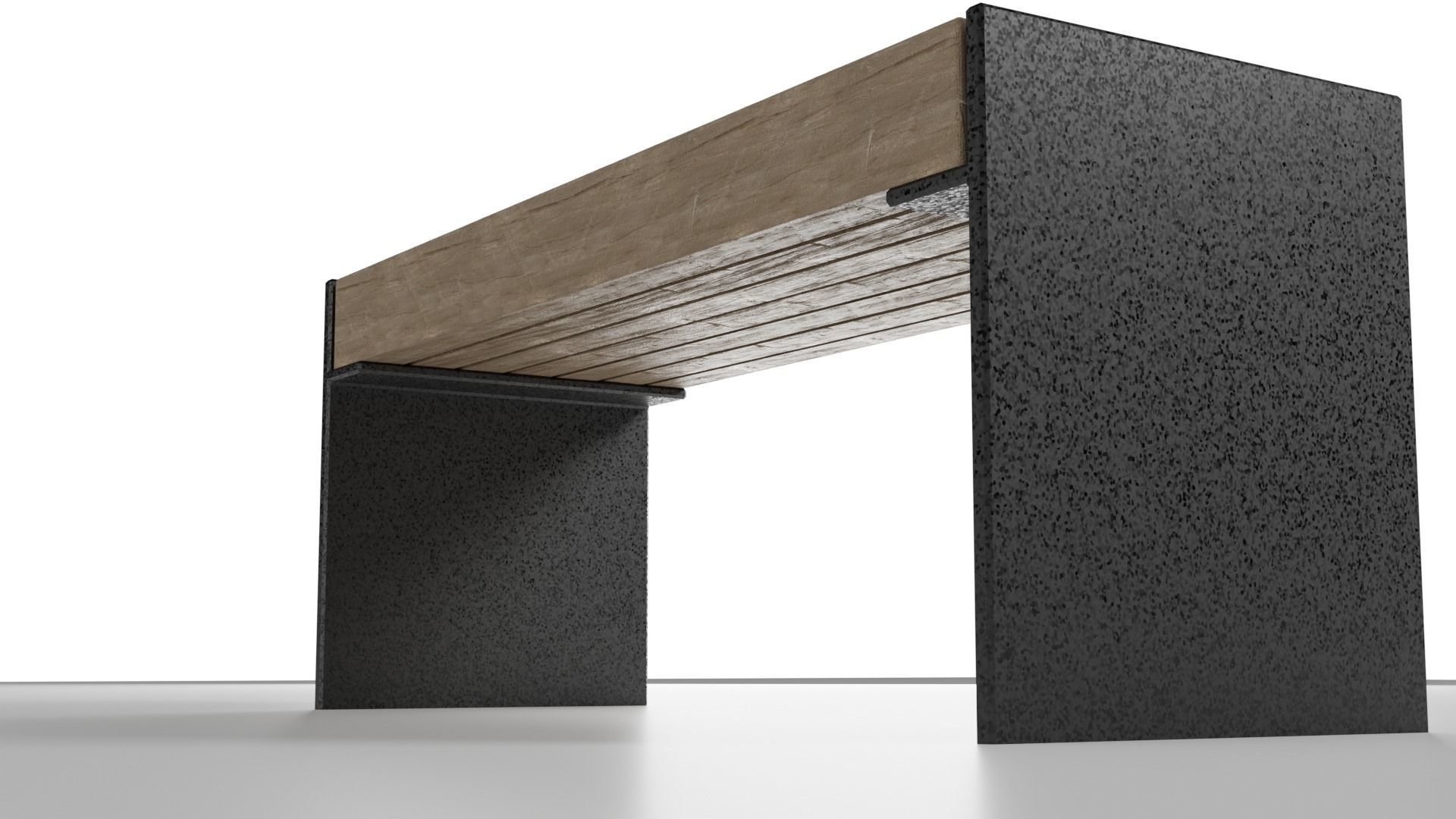 Park Bench Low-poly 3D model_5