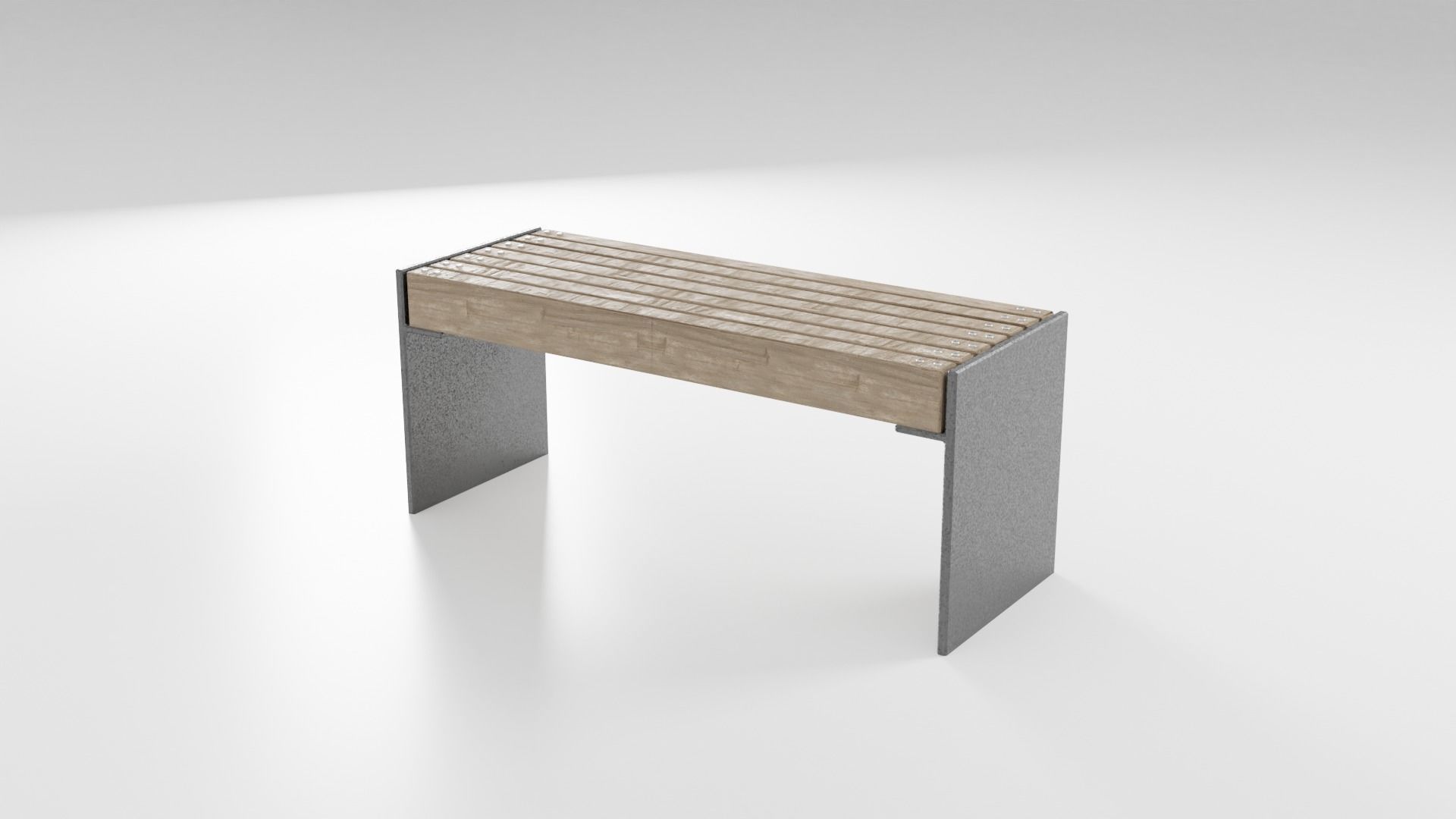 Park Bench Low-poly 3D model_15