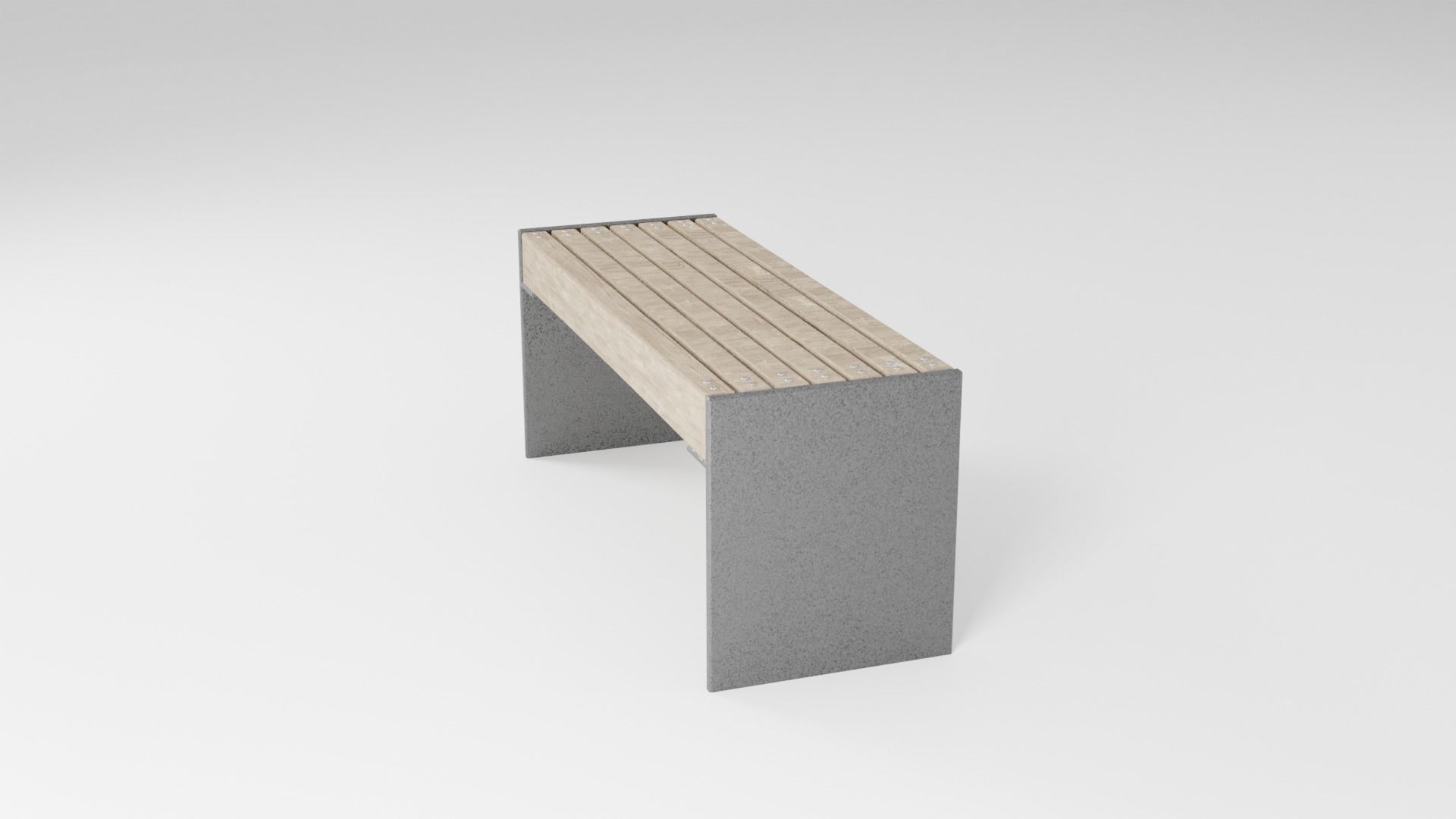 Park Bench Low-poly 3D model_19