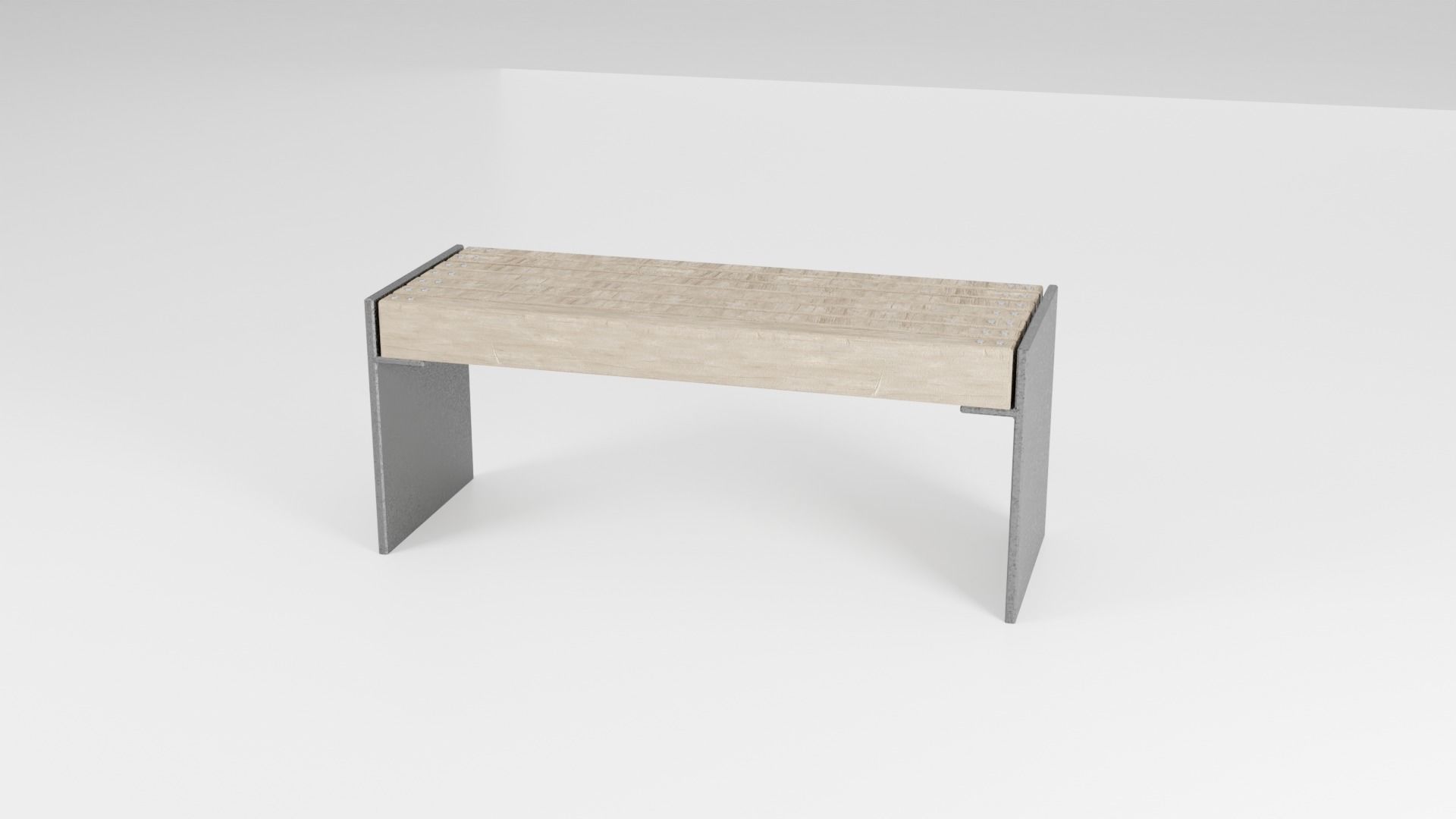 Park Bench Low-poly 3D model_11