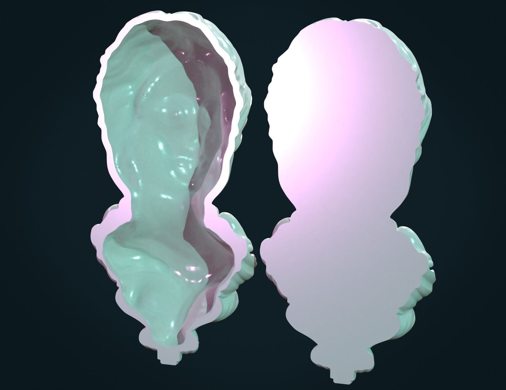 Female woman Face Mascaron 3D print model_16