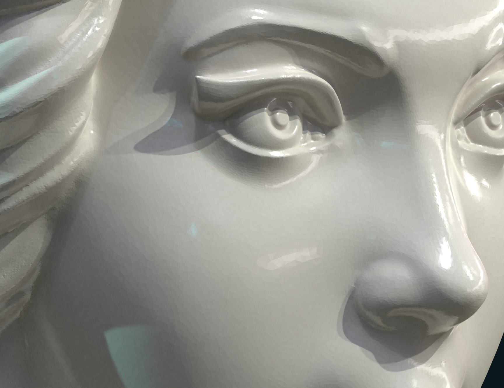 Female woman Face Mascaron 3D print model_10