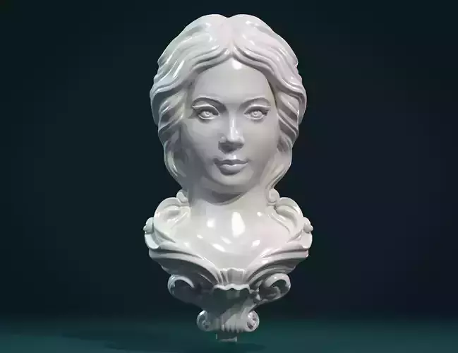 Female woman Face Mascaron 3D print model