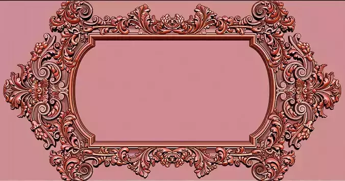 3D Frame - Wood Carving STL Model for CNC Router 3D print model