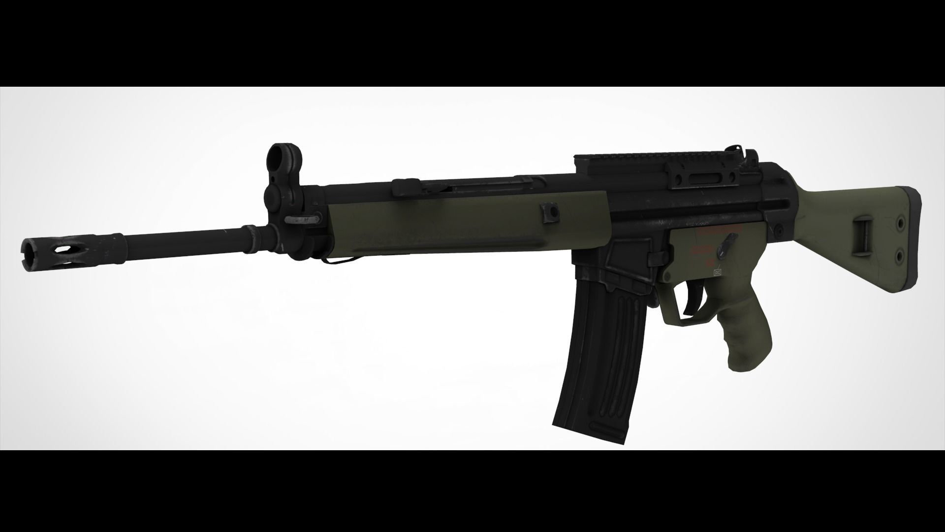 HK 33 Assault Rifle Low-poly 3D model_1