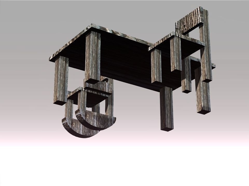 Poor Carpenter furniture collection Low-poly 3D model_2