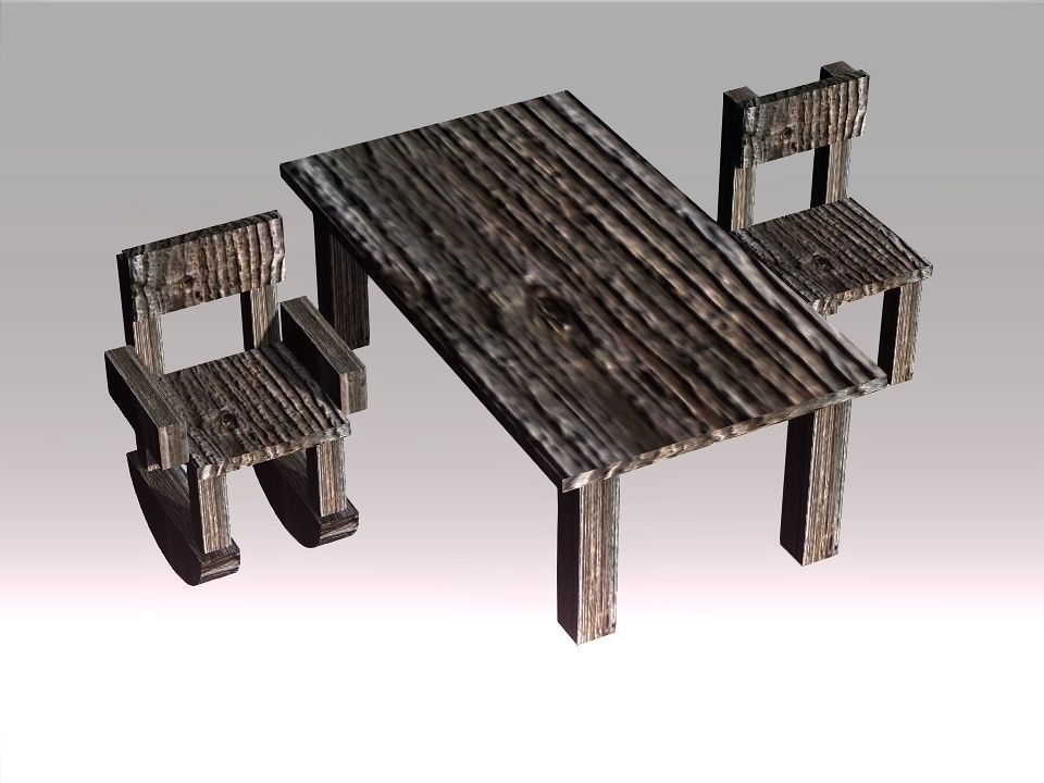Poor Carpenter furniture collection Low-poly 3D model_5