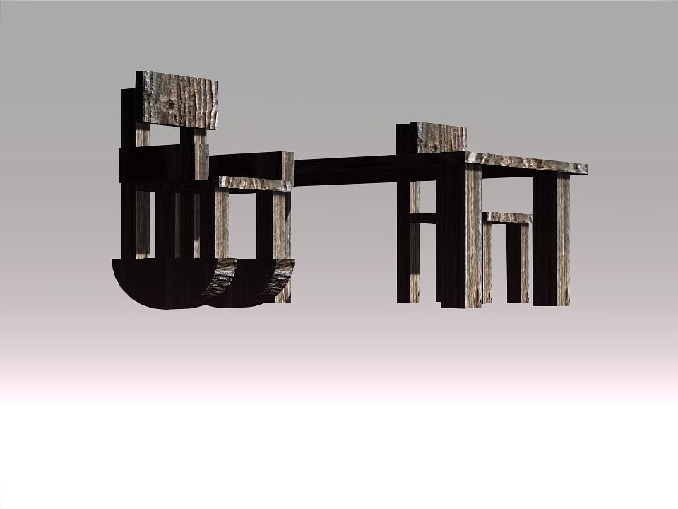 Poor Carpenter furniture collection Low-poly 3D model_43