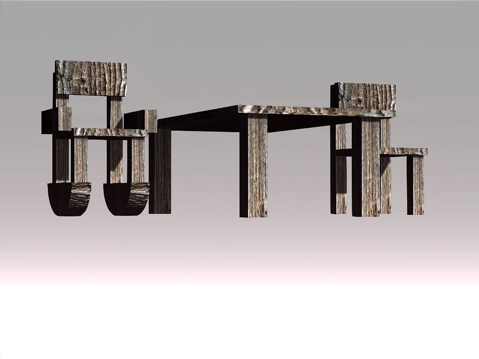 Poor Carpenter furniture collection Low-poly 3D model_34