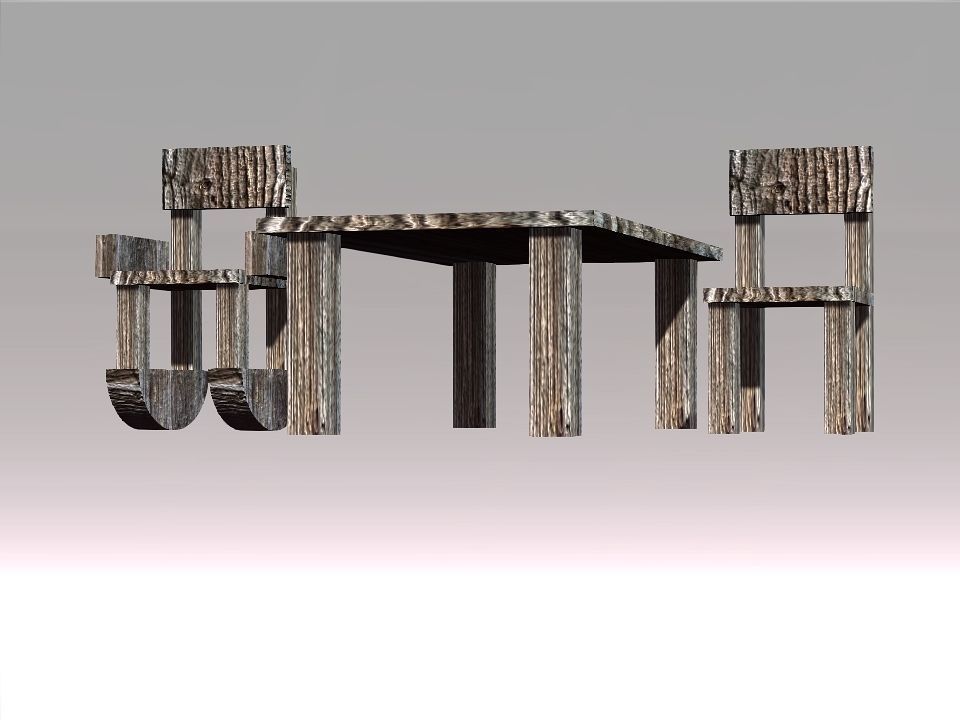 Poor Carpenter furniture collection Low-poly 3D model_23