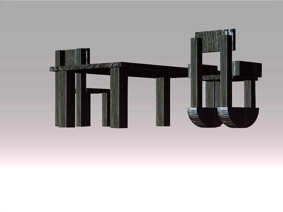 Poor Carpenter furniture collection Low-poly 3D model_44