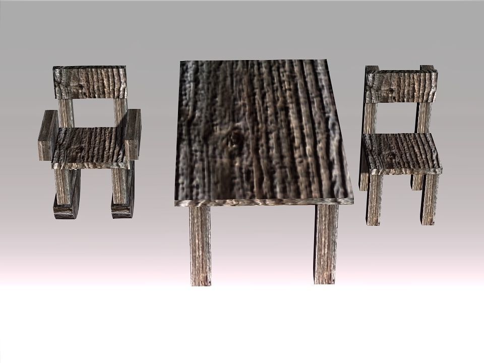 Poor Carpenter furniture collection Low-poly 3D model_12