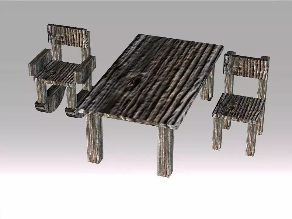 Poor Carpenter furniture collection Low-poly 3D model_0
