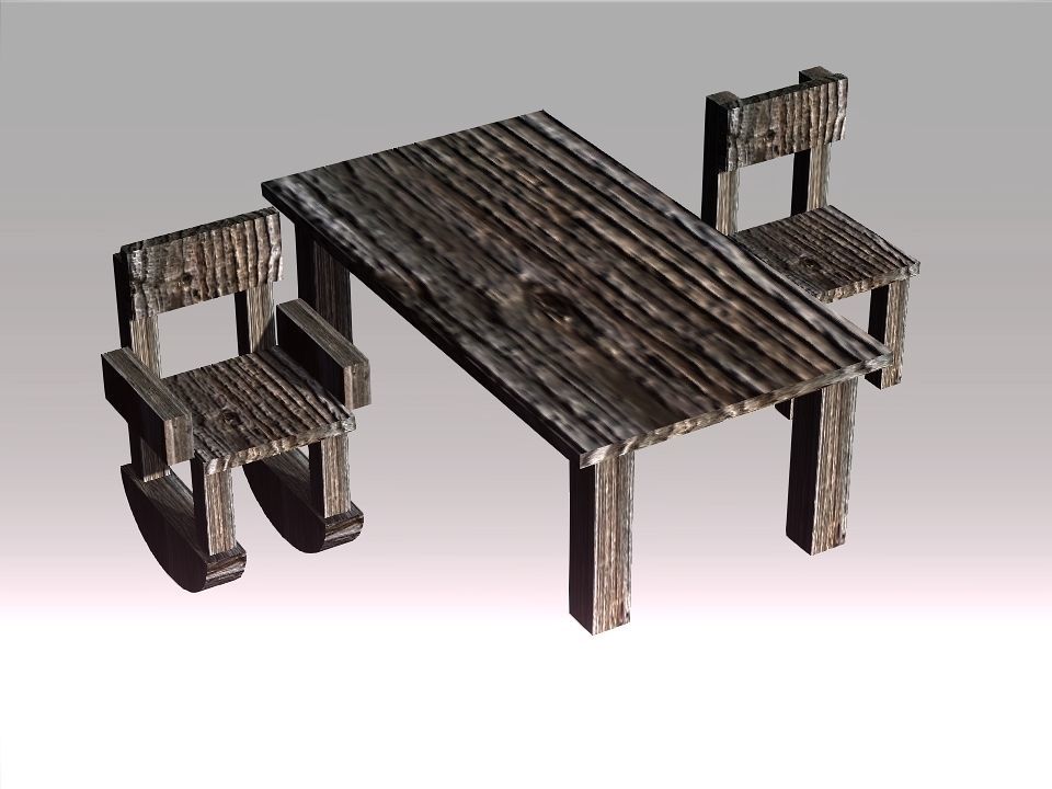 Poor Carpenter furniture collection Low-poly 3D model_1
