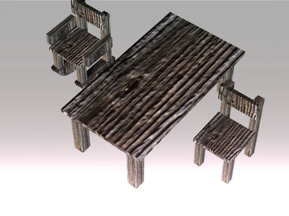Poor Carpenter furniture collection Low-poly 3D model_4