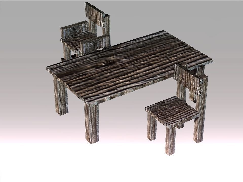 Poor Carpenter furniture collection Low-poly 3D model_3