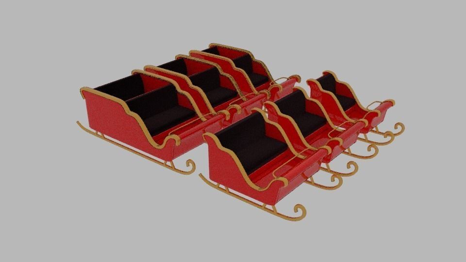 3D Sleigh Pack 3D model