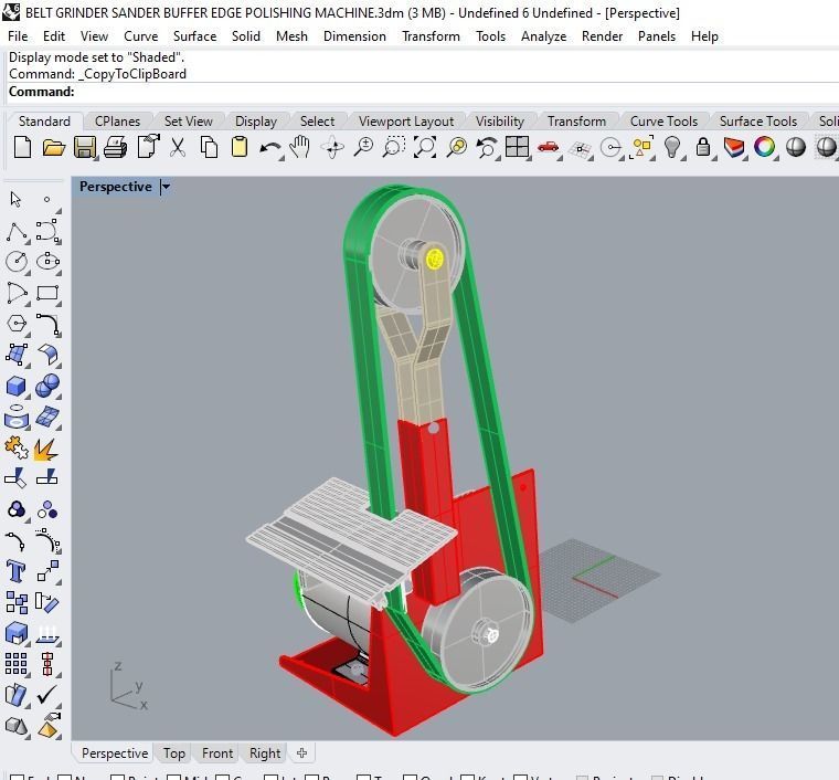BELT GRINDER SANDER BUFFER EDGE POLISHING MACHINE 3D model_12