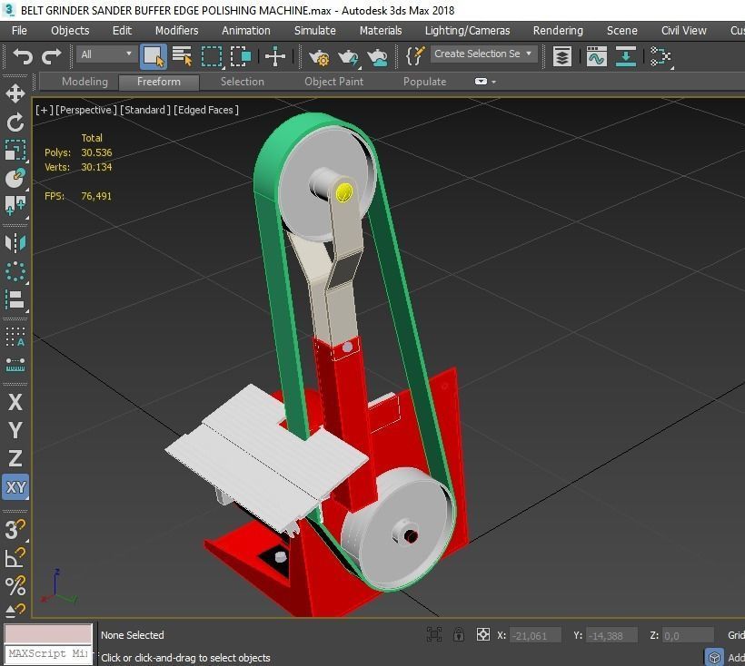 BELT GRINDER SANDER BUFFER EDGE POLISHING MACHINE 3D model_10