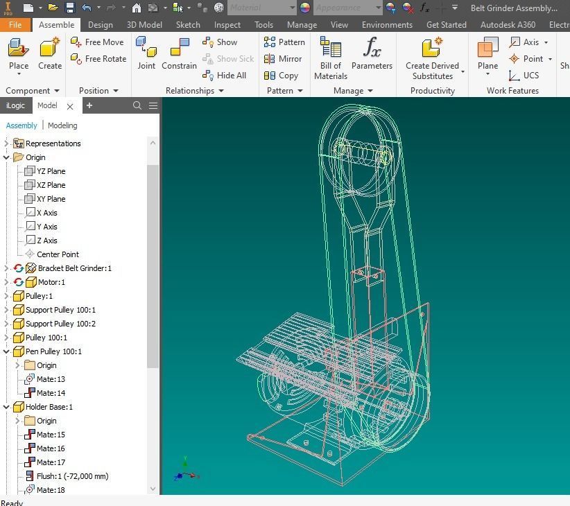 BELT GRINDER SANDER BUFFER EDGE POLISHING MACHINE 3D model_9