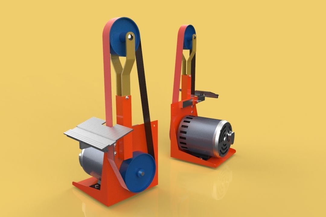BELT GRINDER SANDER BUFFER EDGE POLISHING MACHINE 3D model_7