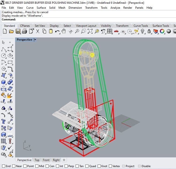 BELT GRINDER SANDER BUFFER EDGE POLISHING MACHINE 3D model_13