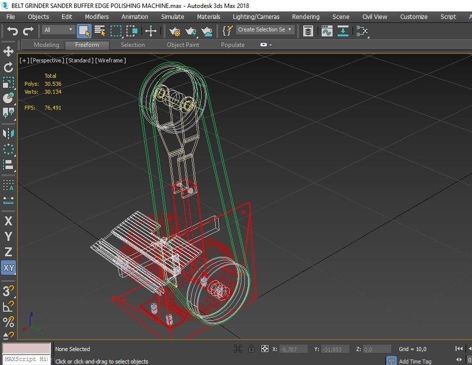 BELT GRINDER SANDER BUFFER EDGE POLISHING MACHINE 3D model_11