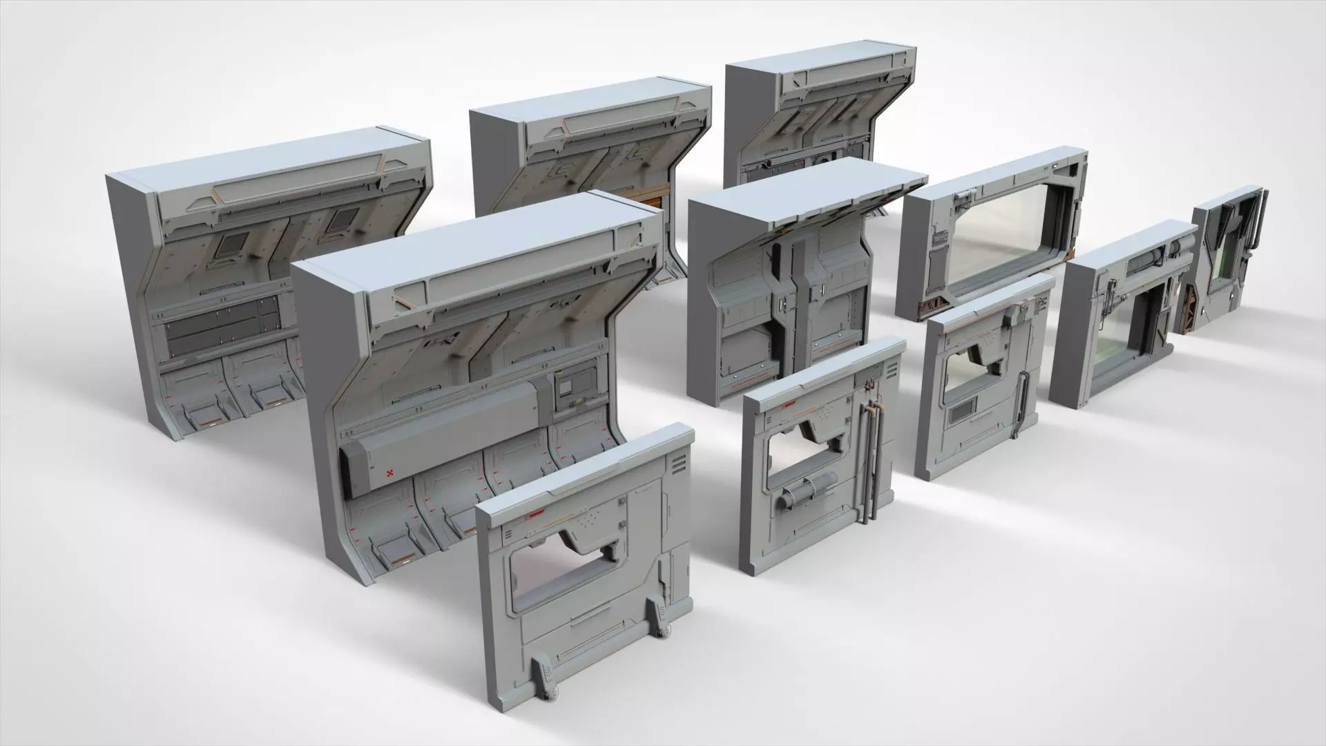 sci-fi Architecture kitbash 13 3D model_0