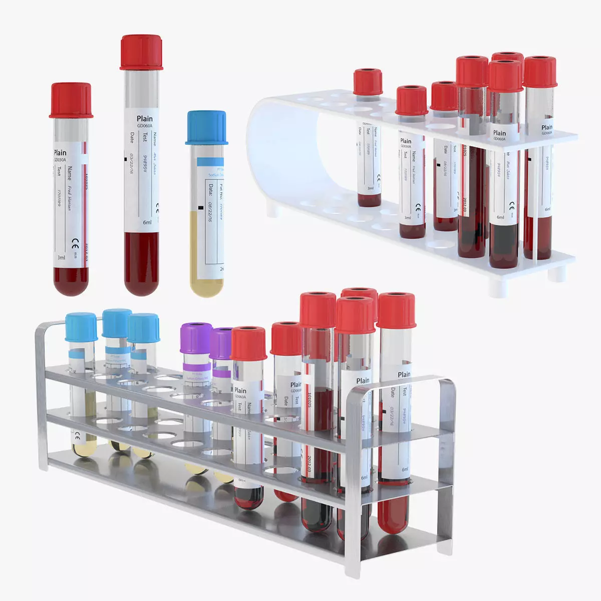 Test Tubes Set 3D model_0