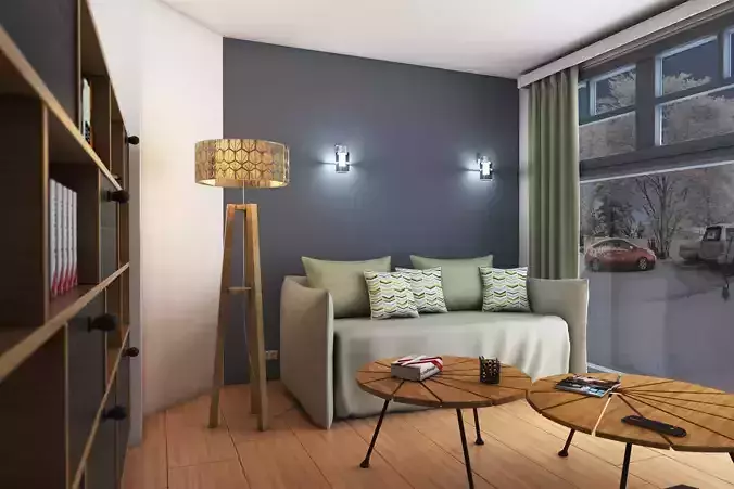 Preview Living Room French Chic Style Free 3D model