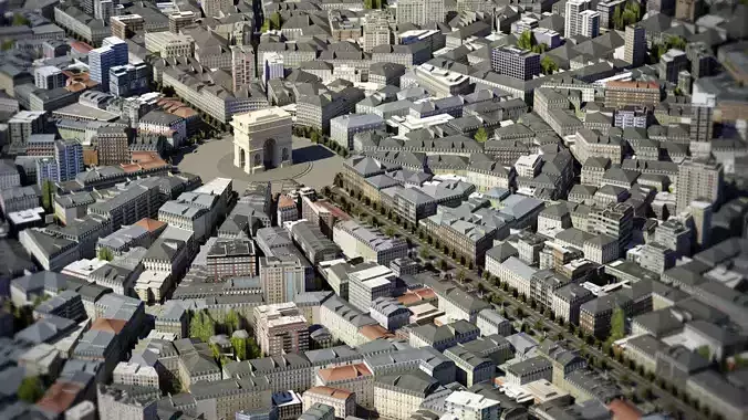 Arc De Triomphe Paris Low-poly 3D model