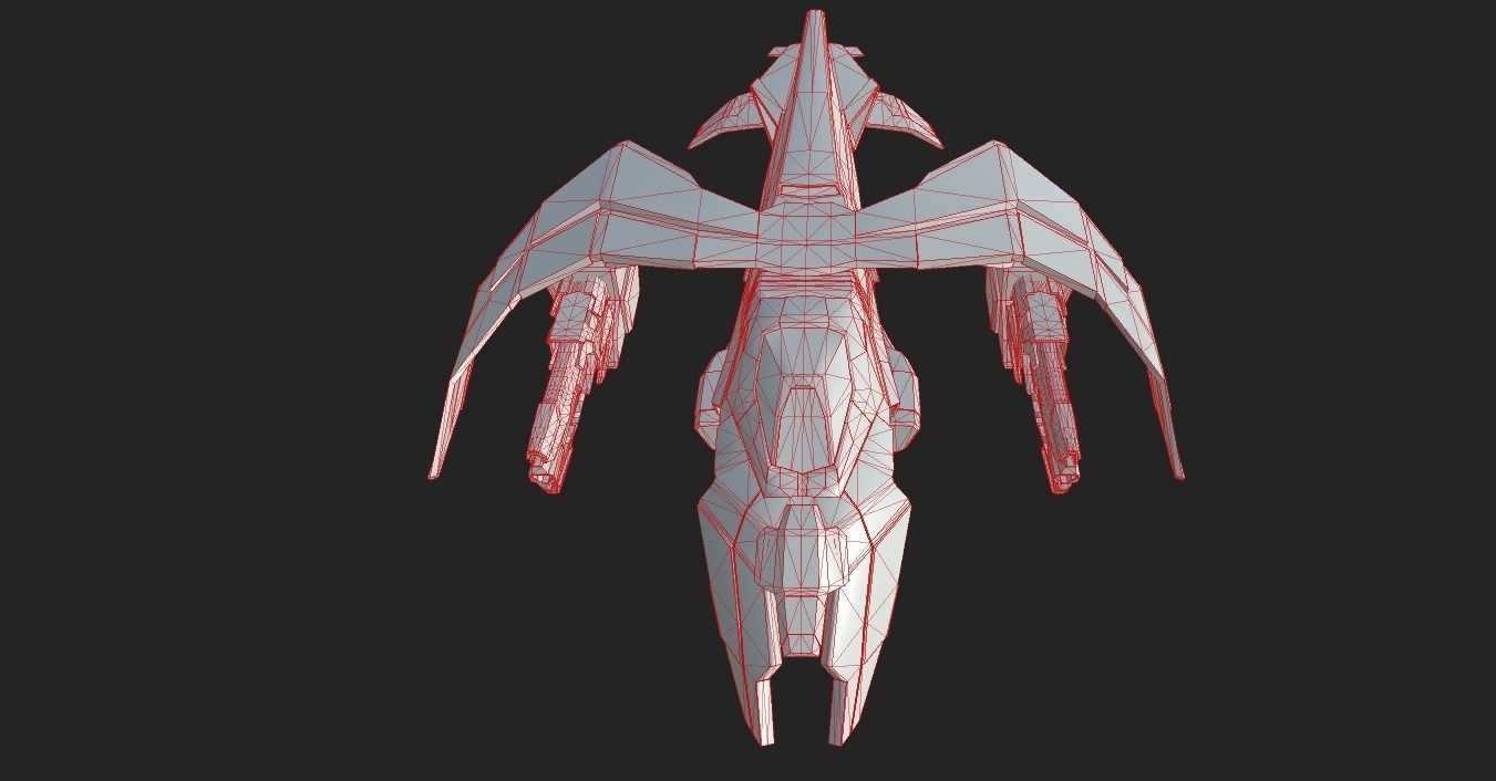 SCI FI WAR FIGHTER Low-poly 3D model_17