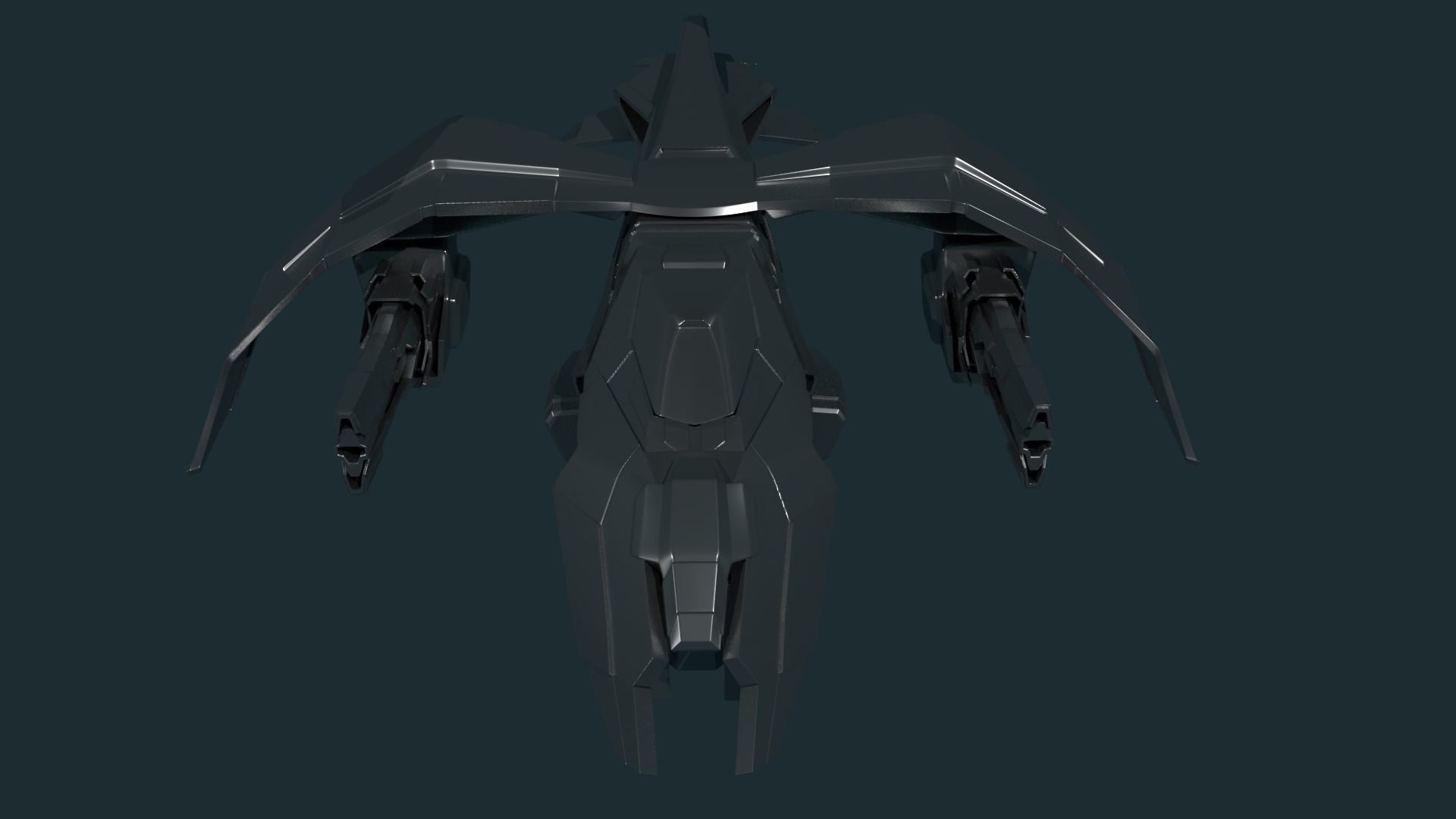 SCI FI WAR FIGHTER Low-poly 3D model_9