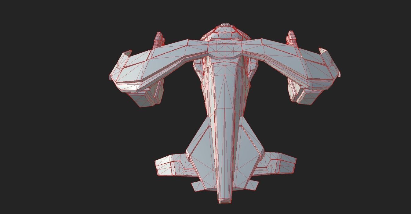 SCI FI WAR FIGHTER Low-poly 3D model_18