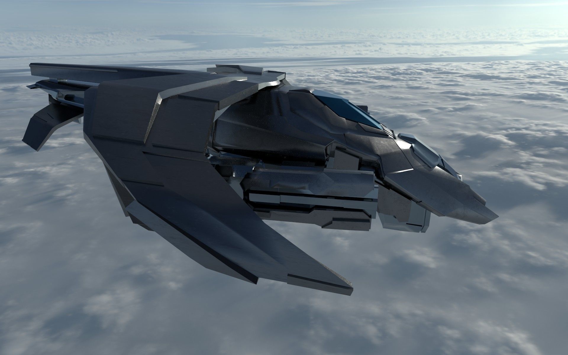 SCI FI WAR FIGHTER Low-poly 3D model_2