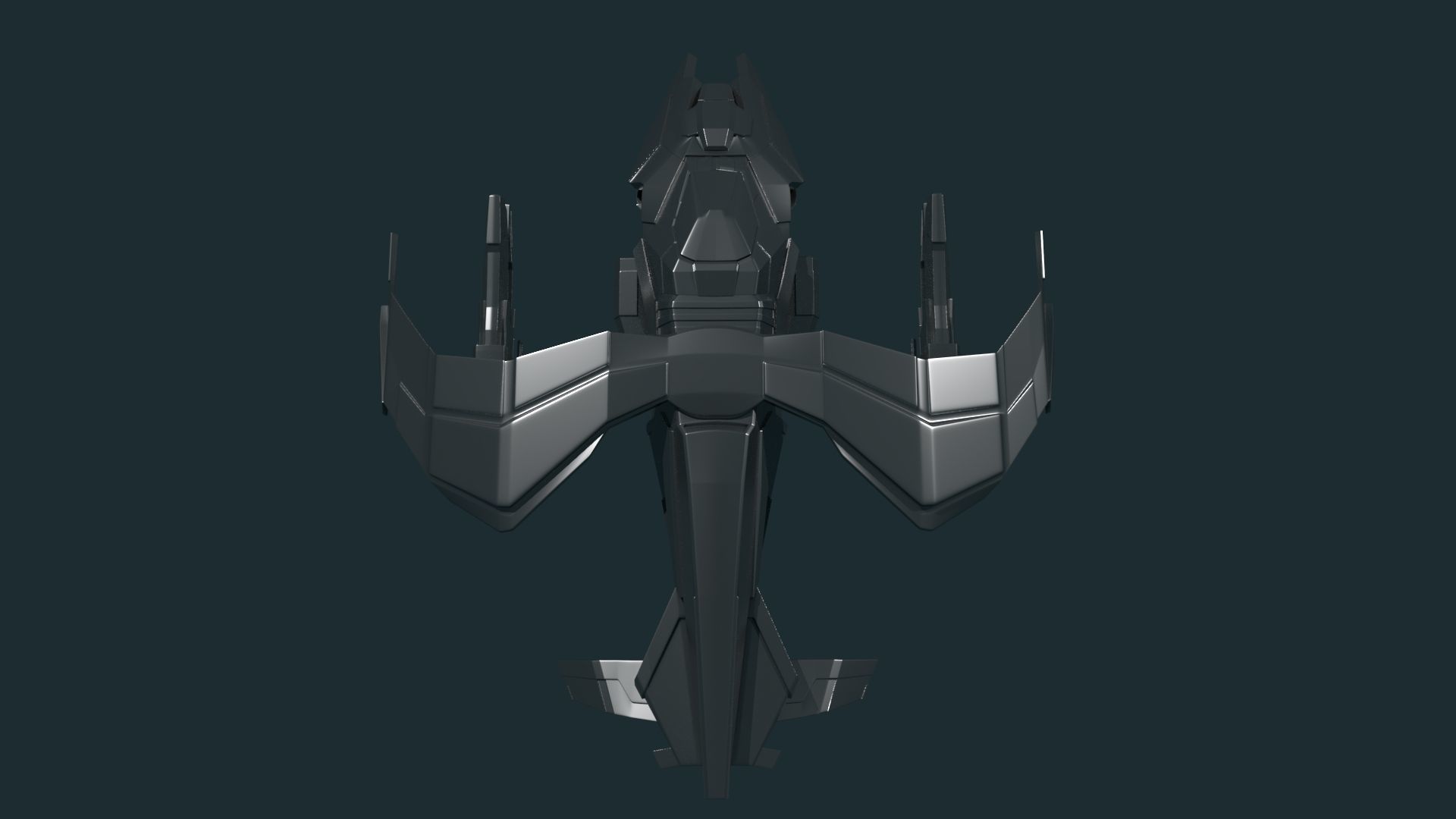 SCI FI WAR FIGHTER Low-poly 3D model_10