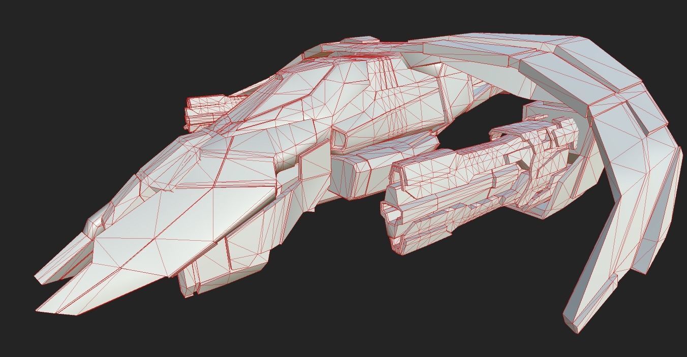 SCI FI WAR FIGHTER Low-poly 3D model_14