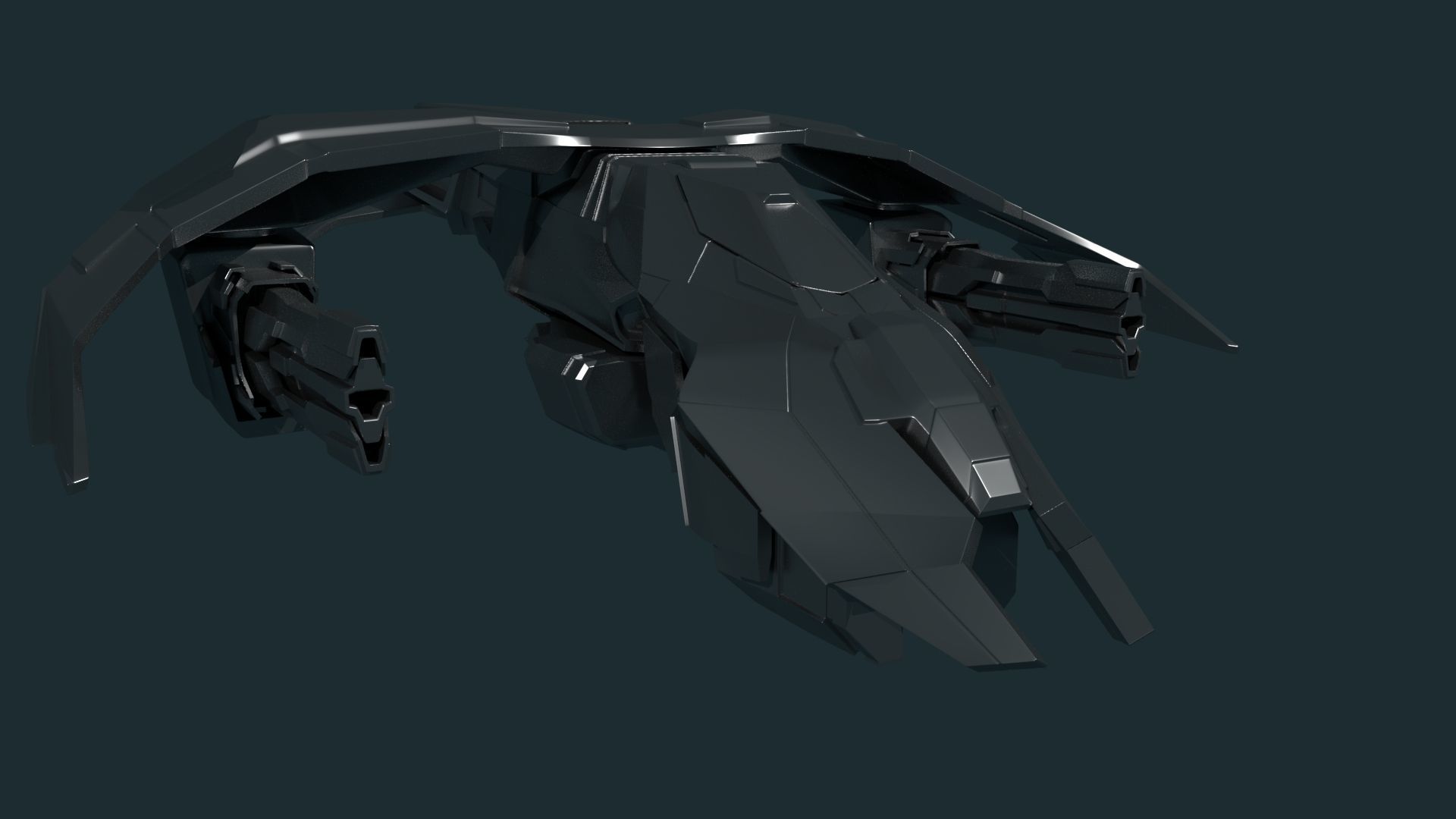 SCI FI WAR FIGHTER Low-poly 3D model_6