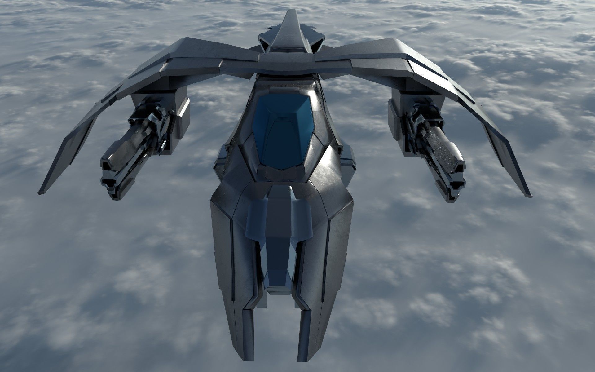 SCI FI WAR FIGHTER Low-poly 3D model_3