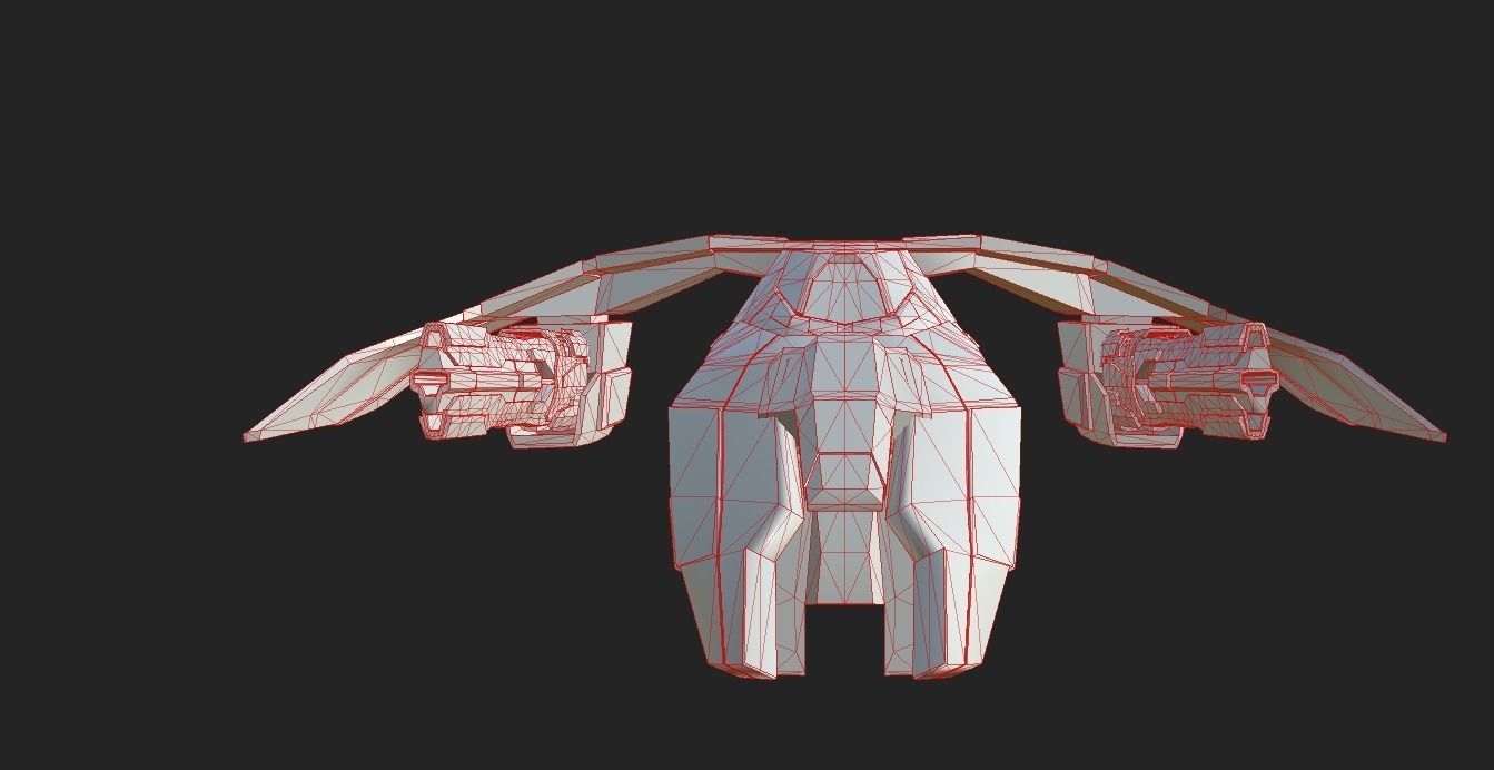 SCI FI WAR FIGHTER Low-poly 3D model_12