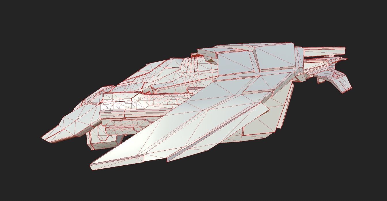 SCI FI WAR FIGHTER Low-poly 3D model_13