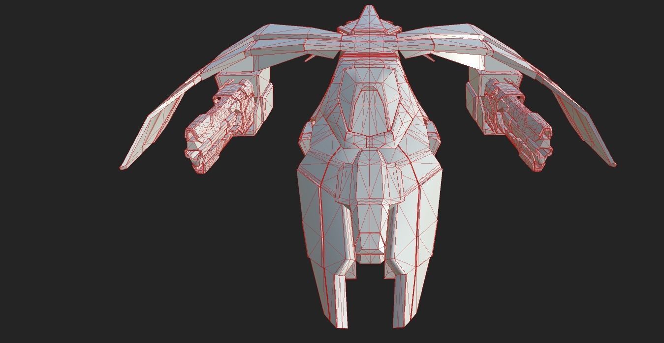 SCI FI WAR FIGHTER Low-poly 3D model_11