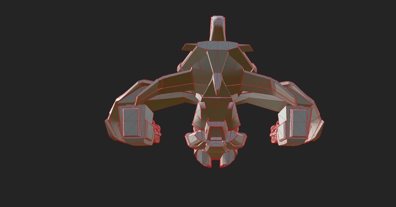 SCI FI WAR FIGHTER Low-poly 3D model_16