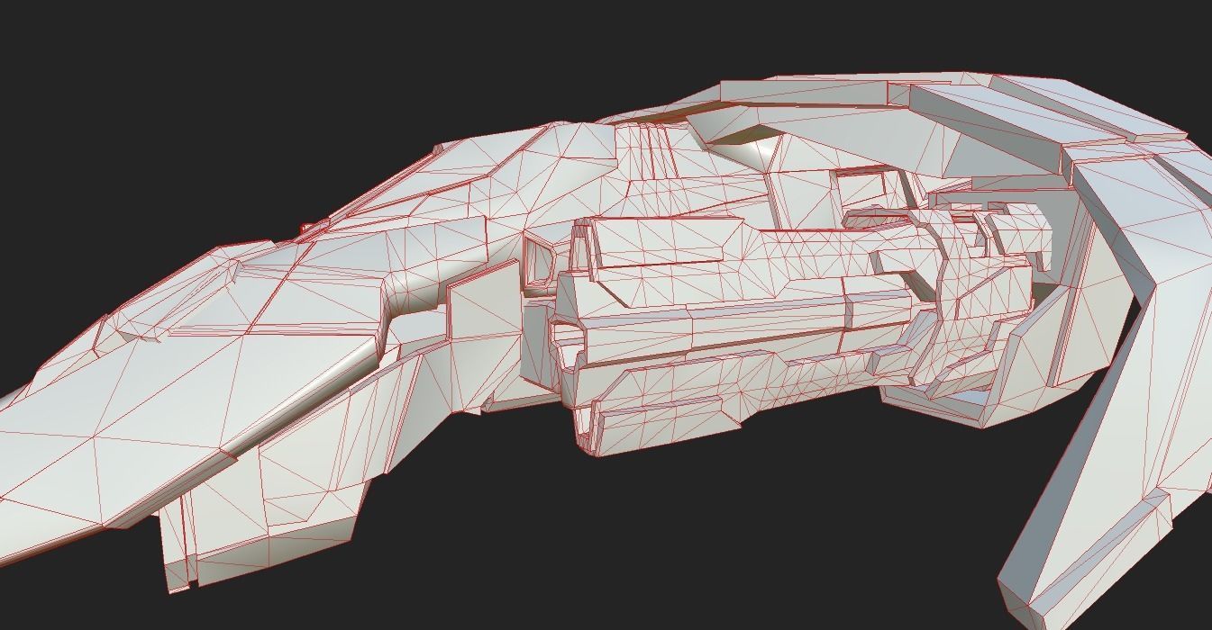 SCI FI WAR FIGHTER Low-poly 3D model_19