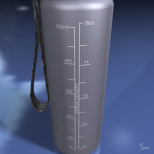 Reusable Plastic Water Bottle 3D model 4