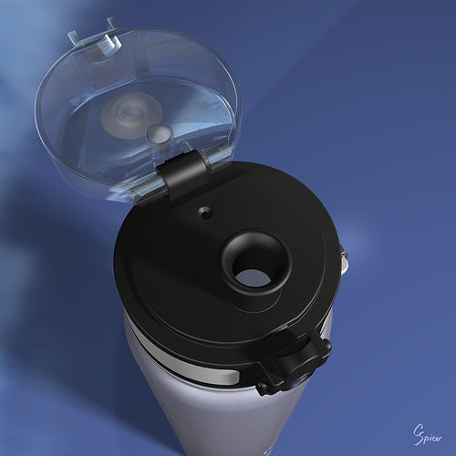 Reusable Plastic Water Bottle 3D model 7