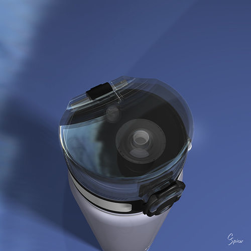 Reusable Plastic Water Bottle 3D model 6