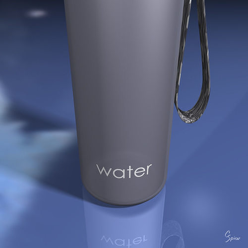 Reusable Plastic Water Bottle 3D model 3