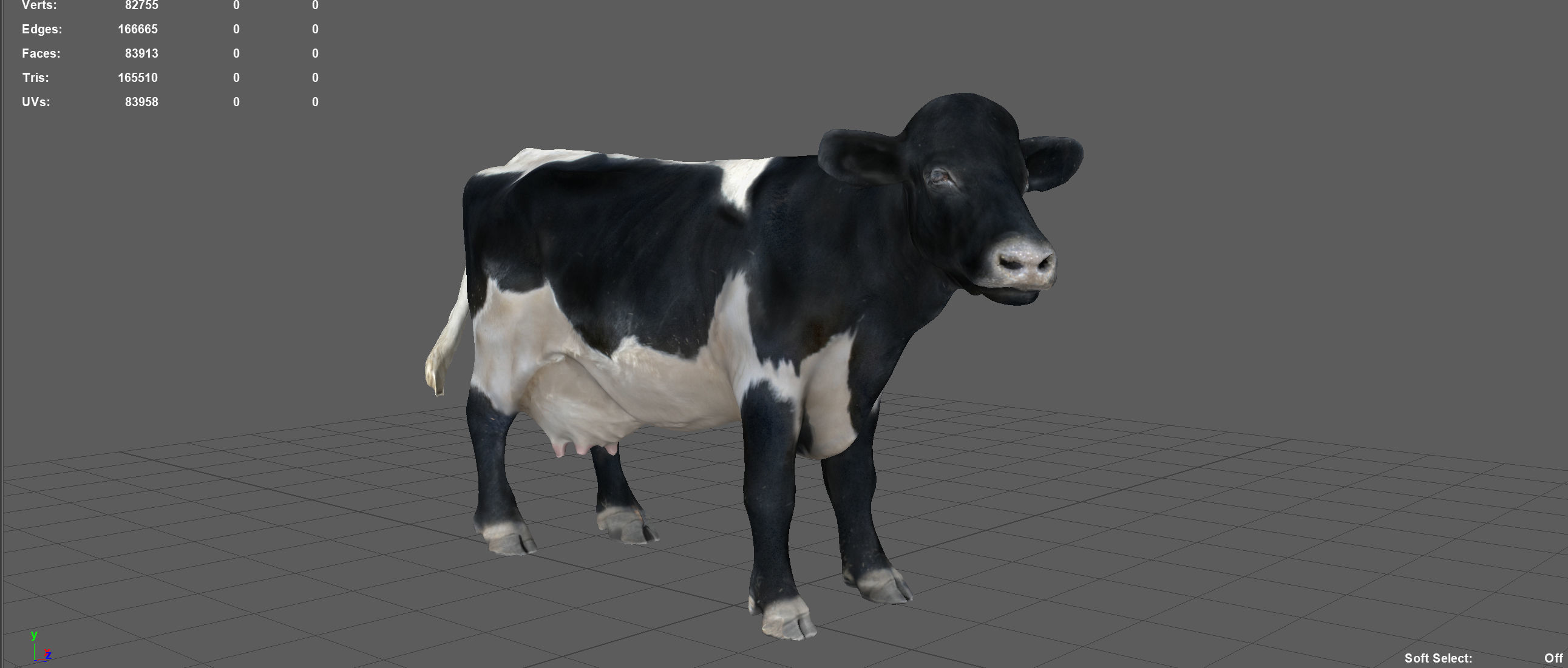 REALISTIC COW Low-poly 3D model_4