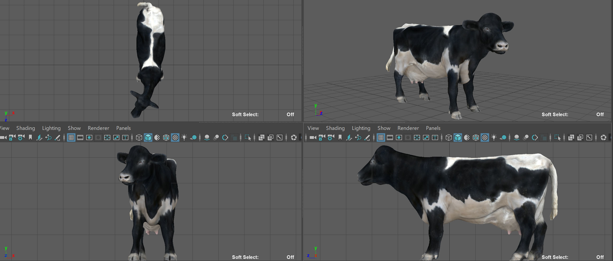 REALISTIC COW Low-poly 3D model_7